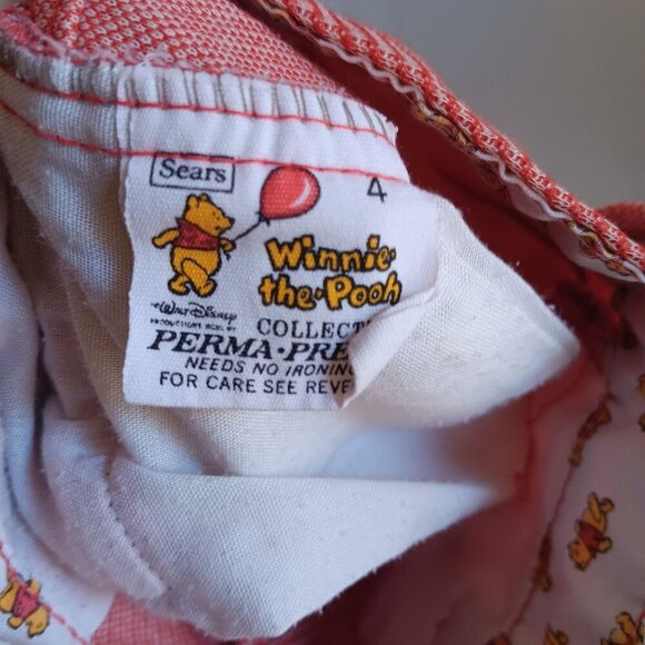 Vintage 1970's Girls sz 5 21x14 Polyester Bootcut Flare Jeans Winnie Pooh Sears - Picture 3 of 7